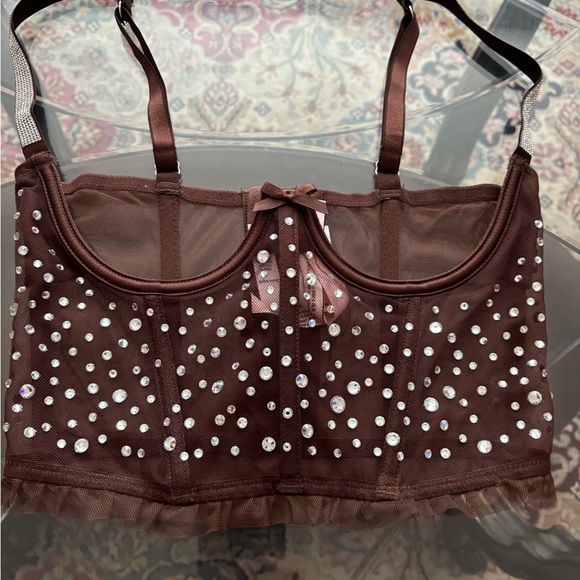 VICTORIAS SECRET DREAM ANGELS SHINE STRAP OPEN CUP SHIMMER BRA TOP - Picture 4 of 8